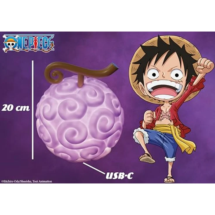 TEKNOFUN ONE Piece – Gum Gum Frucht-Leuchtfigur – 20 cm – USB-C, Beleuchtung in Rot mit 2 Modi – Bild 5