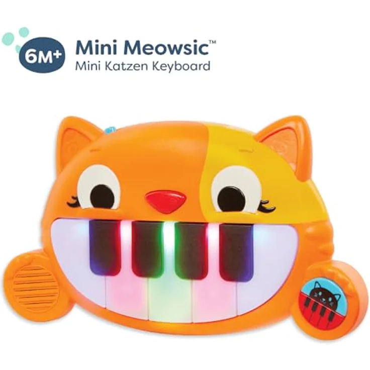 B. toys Baby Spielzeug Mini Meowsic Katzen Keyboard – Babyspielzeug Piano mit bunten Lichtern und Musik – Kinder Klavier Sensorik Spielzeug ab 6 Monaten – Bild 4