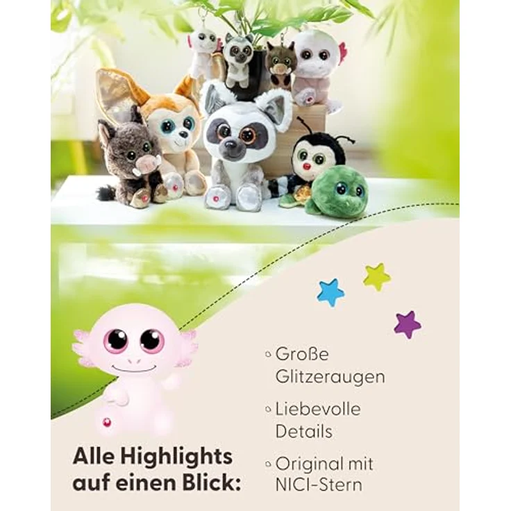NICI GLUBSCHIS Axolot Xomo 15cm rosa - Plüschtier aus weichem Plüsch, niedliches Kuscheltier für Kinder & Erwachsene, tolle Geschenkidee – Bild 4