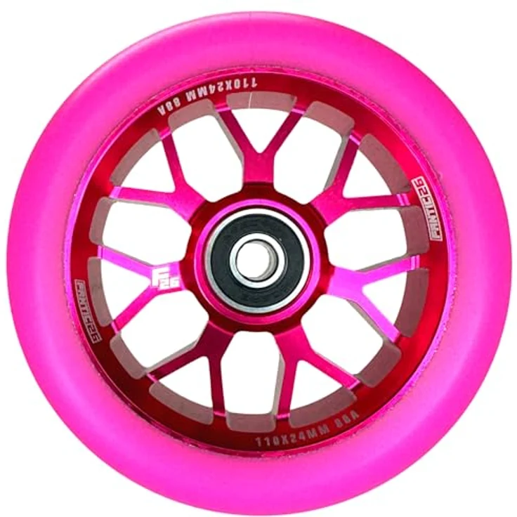 Fantic26 Stuntscooter Fantic26 Spy7 Stunt-Scooter Rolle 110mm Abec11 Pink /Pu Pink, Aluminiumlegierung, ABEC-11 Kugellager, 88A Härte – Bild 7
