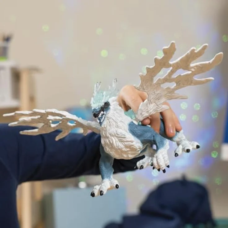 Schleich Eisdrache - Eldrador Creatures 70790, mit beweglichen silbernen Flügeln, blau – Bild 2