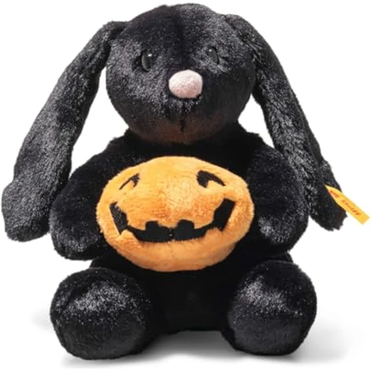 Steiff Mr. Spice Hoppie Hase, 16 cm Plüschtier aus weichem Plüsch in Schwarz, waschbar bei 30 °C, ideal für Kinder – Bild 1