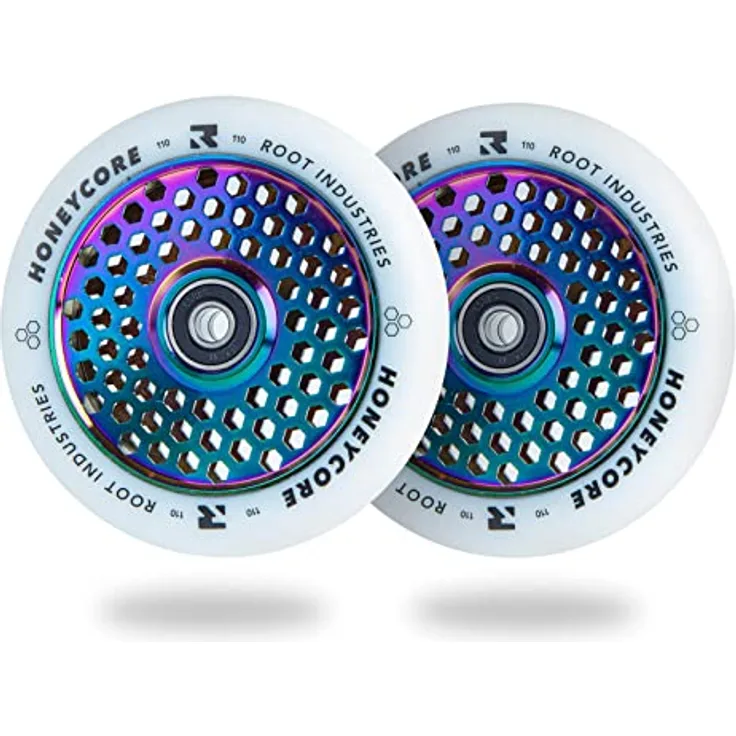 Root Industries Honeycore Stunt-Scooter Rollen 110mm, Aluminiumkern, Neochrom, 200g