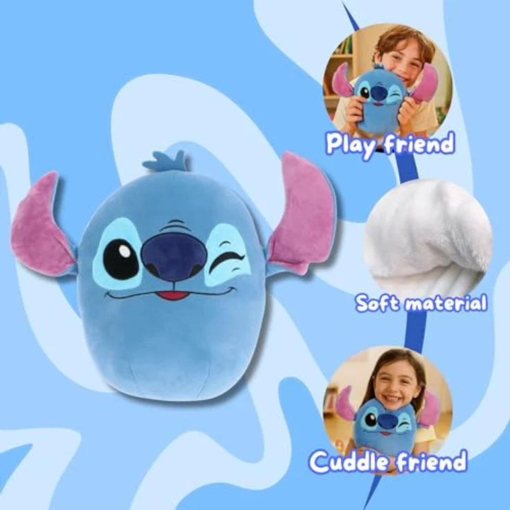 Disney Lilo & Stitch Plüschtier, superweiches Kissen 22 cm in Blau und Lila – Bild 4