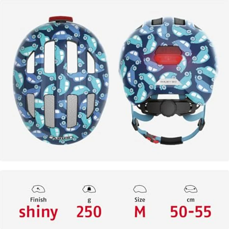 Abus Smiley 3. 0 LED Helm Blue Car – Bild 6
