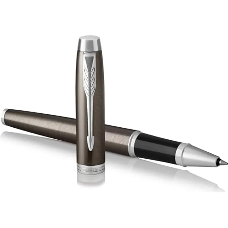 Parker Pen IM Dark Espresso C.C., hochwertiger Schreibstift mit stabiler Edelstahlfeder, Anthrazit