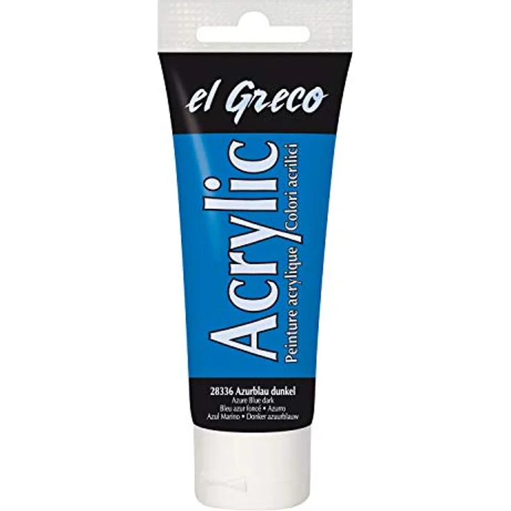 KREUL El Greco Acrylic, hochpigmentierte Acrylfarbe in Studienqualität, 75 ml Tube, azurblau dunkel, buttrig vermalbar, für pastose Malerei – Bild 1