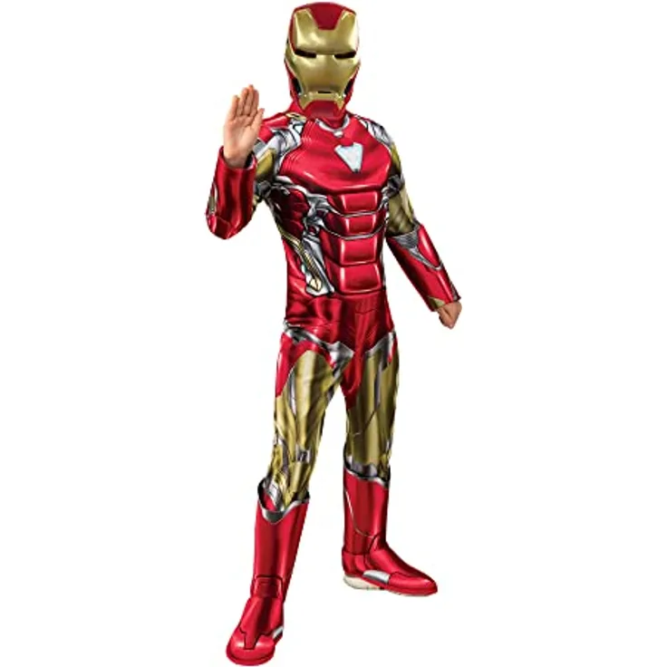 Rubie's Avengers Iron Man Kostüm, Jungen, Mehrfarbig, Deluxe 3D-Overall mit Maske, Größen S-XL