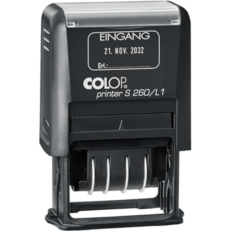 COLOP Datumstempel Printer S 260/L1 N, selbstfärbend mit Text "Eingang", Abdruckmaß 4,5 x 2,4 cm, blau/rot, ohne Logo – Bild 1