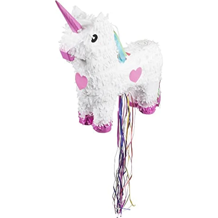Boland 30932 - Pinata Einhorn, Größe 47 x 39 cm, Weiß-Rosa, Karton, Schlag-Pinata, Geburtstag, Mottoparty, Feier, Kindergeburtstag, Deko, Süßigkeiten, Geschenke – Bild 2