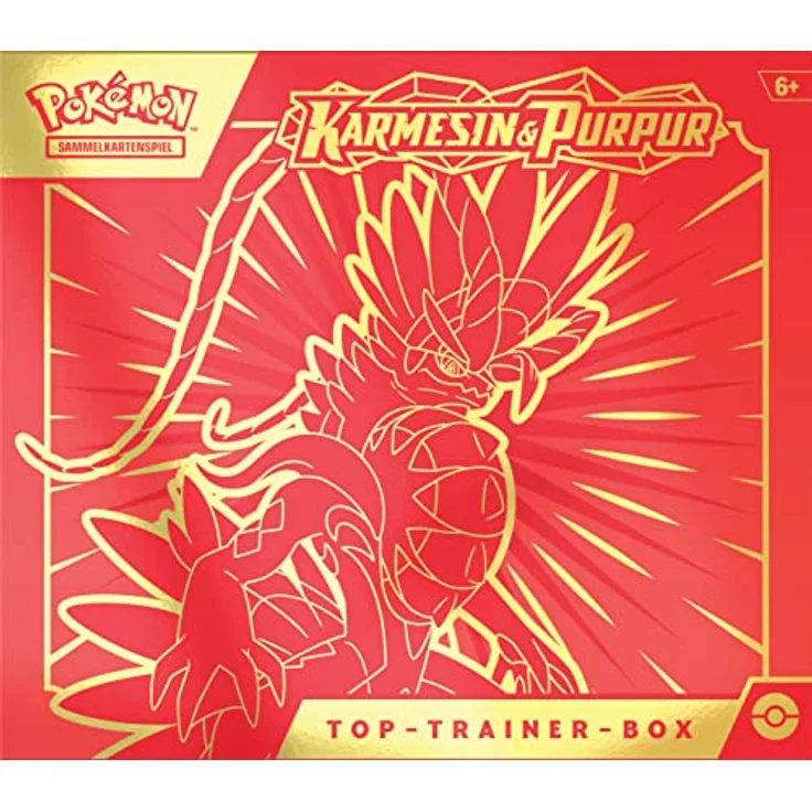 Pokémon-Sammelkartenspiel: Top-Trainer-Box Karmesin & Purpur (Koraidon) (9 Boosterpacks & Premium-Zubehör) - Preisvergleich – Bild 2