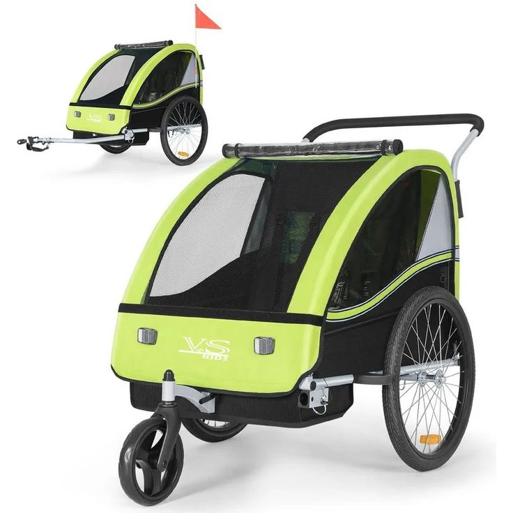 TIGGO Kinderfahrradanhänger TIGGO VS 2 in 1, für 1-2 Kinder, mit 20-Zoll-Hinterrädern, blau - Preisvergleich