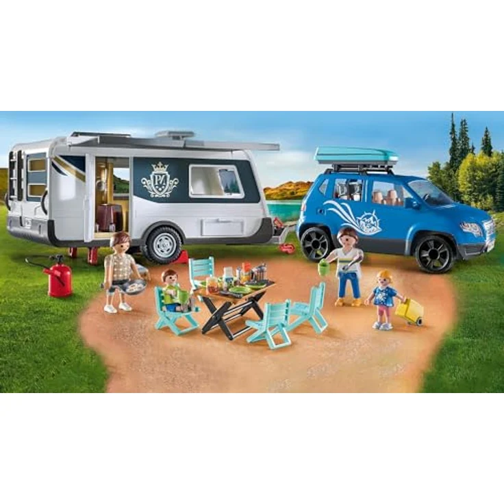Playmobil® Konstruktions-Spielset Wohnwagen mit Auto (71423), Family & Fun, (128 St) - Preisvergleich – Bild 3