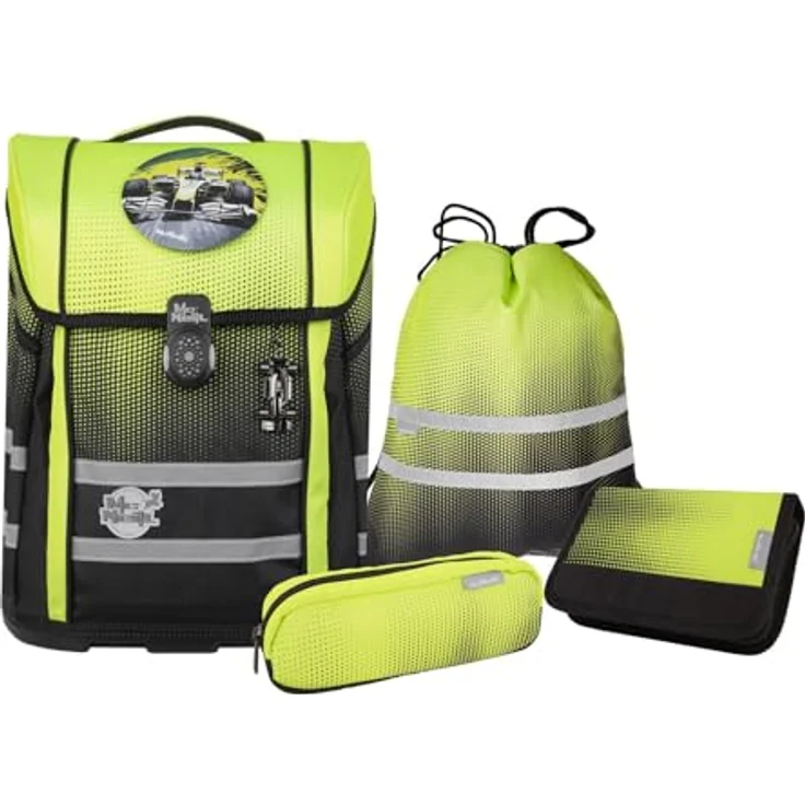 McNeill Schulranzen-Set PERFECTO, GRADIENT LEMON, ergonomisch, ClickFlex-Rückensystem, 22 l Volumen, 5-teilig mit Reflektoren – Bild 1