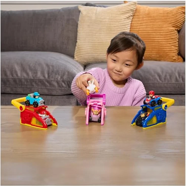 Nobrand Paw Patrol Pup Squad Launchers Marshall, 2er Pack Spielzeugautos mit Launcher und mini Fahrzeugen, ideal für Kinderhände – Bild 7