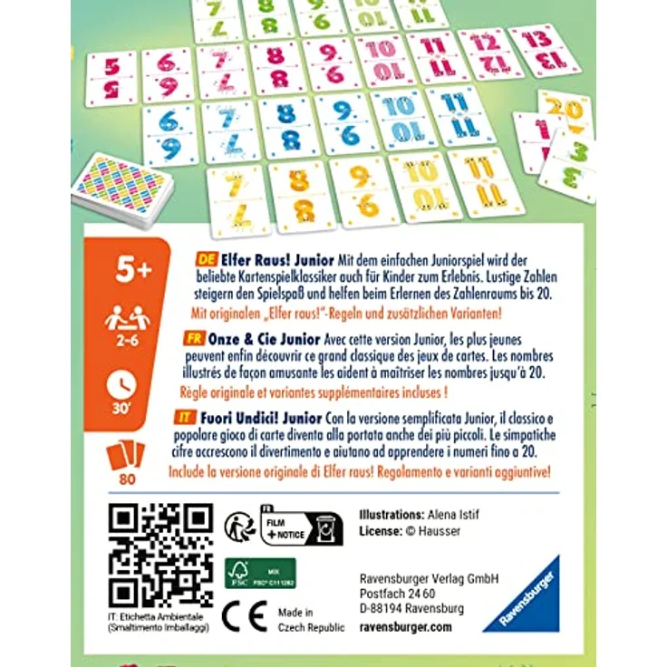 Ravensburger - 20947 Elfer Raus! Junior - Kartenspiel 2 - 6 Spieler, Spiel ab 5 Jahren für Kinder und Erwachsene, Zahlen – Bild 7