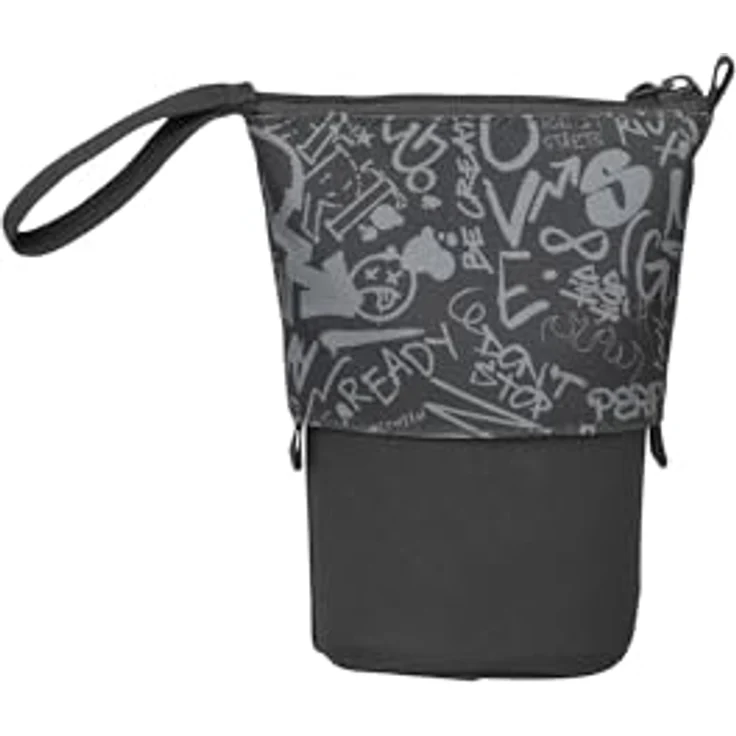 Satch Pencil Slider Federmäppchen, Stiftehalter zum Stehen mit 3 Innenfächern und Geheimfach, recycelte Materialien, Street Ink - Grau – Bild 2