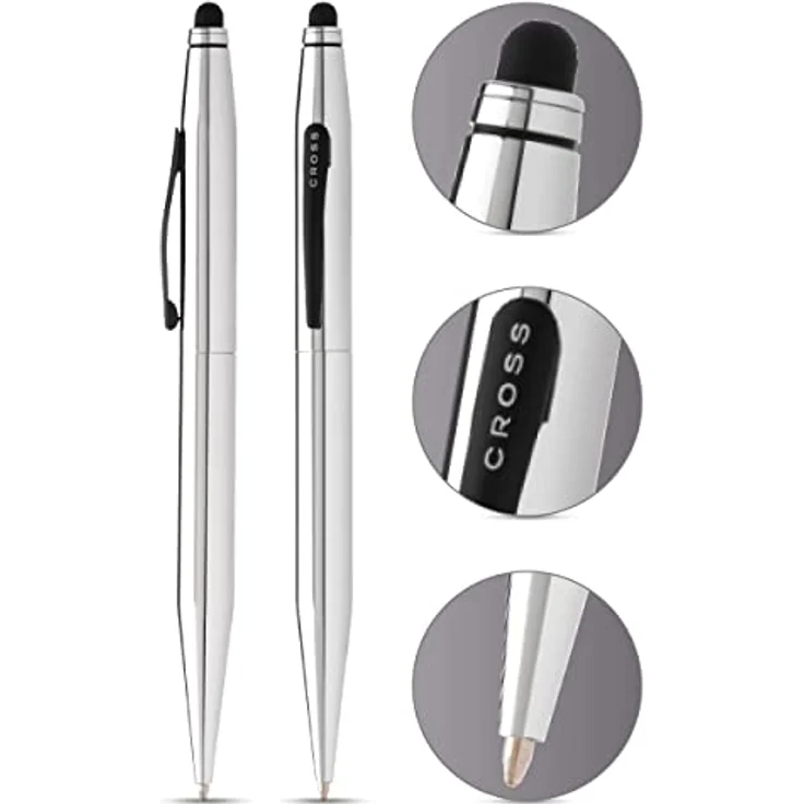OTTO Füllfederhalter Tech2 Glanzchrom mit Stylus, Medium, schwarz, dokumentenecht – Bild 2