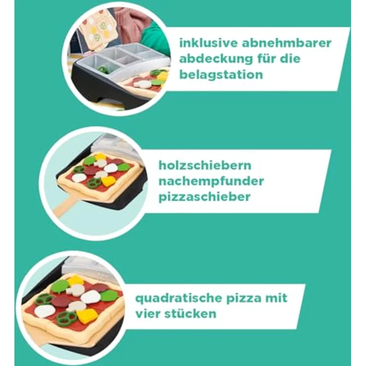 Casdon Ooni Pizza-Belagstation, Spielzeug-Pizza-Belagstation für Kinder ab 3 Jahren, mit 24 Pizzabelägen und Rezeptkarten – Bild 5