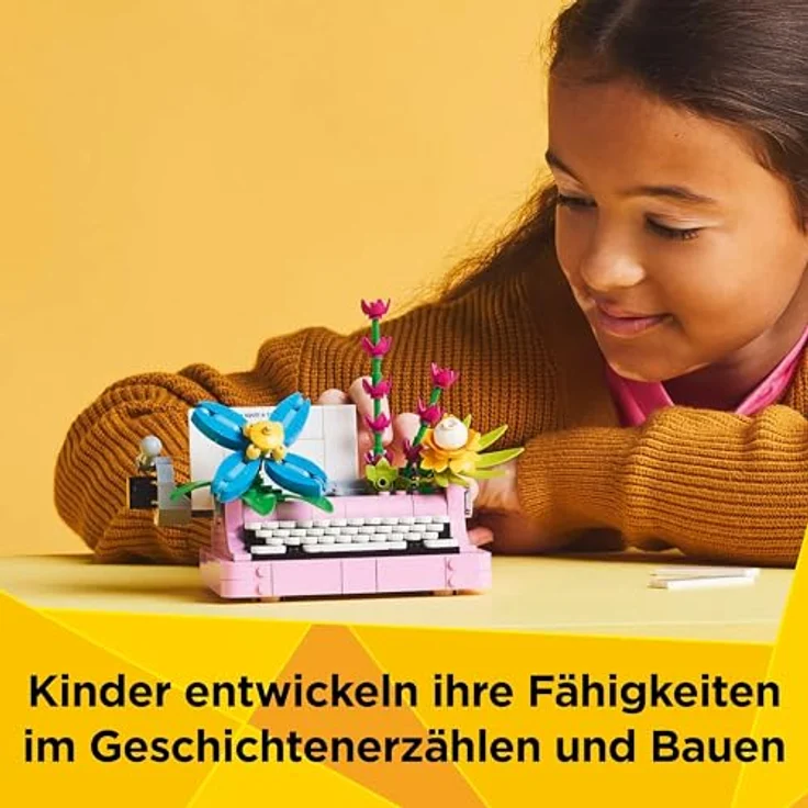 LEGO Creator 31169, Schreibmaschine mit Blumen, 3-in-1 Bausatz mit 363 Teilen für kreative Bauprojekte, Mehrfarbig – Bild 6