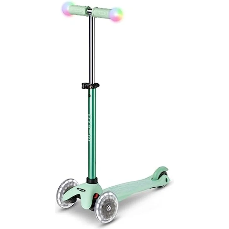 MICRO Micro Mini2Grow Deluxe Magic LED Scooter aus Glasfaserverstärktem Kunststoff in Mint für Kleinkinder, MMD357 - Verstellbare Lenkerhöhe und LED Wheels – Bild 4