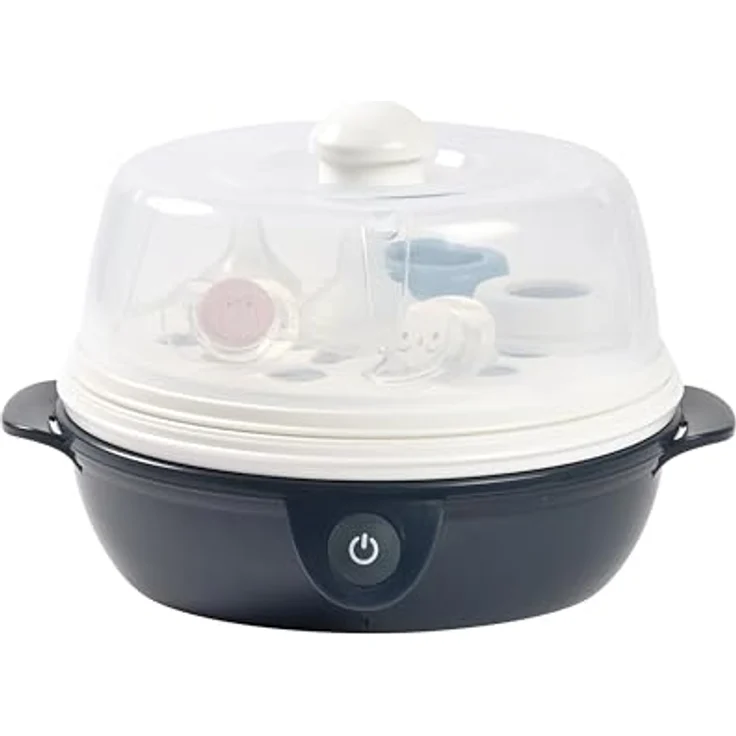 BÉABA, 2-in-1-Flaschensterilisator, Skalierbar, Elektrisch mit Dampf, 2 in 1, 2 Fächer, Bis zu 8 Flaschen & Zubehör, Ultra schnell, Zeitschaltuhr, Steril'Express, Night Blue – Bild 2
