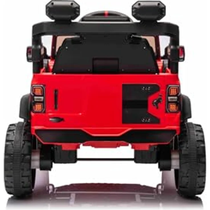 Beneo Ford Bronco Elektrisches Kinderfahrzeug, Einzelsitzer, Rot, Hinterradantrieb, 2,4-GHz-Fernbedienung, MP3-Player mit USB-Anschluss, hohe Bodenfreiheit, Sicherheitsgurt, LED-Beleuchtung – Bild 7