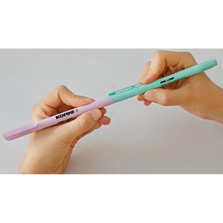 Kores - High Liner: Dünne Pastell Textmarker-Stifte, Keilspitze und Wasserbasierte Tinte, Schul- und Bürobedarf, Set aus 6 Sortierten Farben, Mehrfarbig – Bild 5