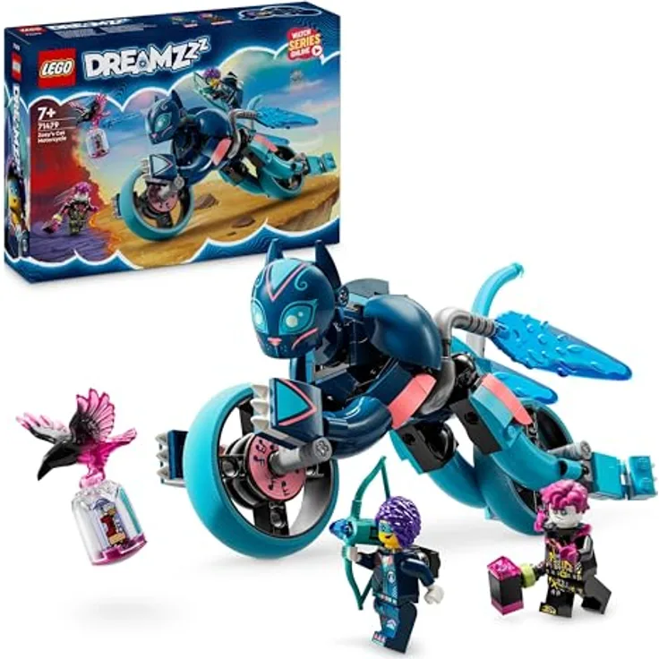 LEGO DREAMZzz 2-in-1 Zoeys Katzenmotorrad, Fantasie-Spielset für Kinder ab 7 Jahren, mit drehbaren Rädern und Minifiguren - Preisvergleich