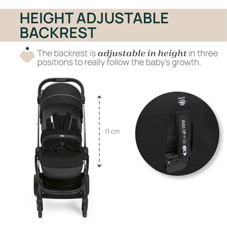 Chicco One4Ever Lounge, Faltbarer Kinderwagen von 0-4 Jahren mit verstellbarer Rückenlehne, automatischem 1-Schritt-Verschluss, max. 22kg, natürliche Bambusstoffe, elegantes Design – Bild 3