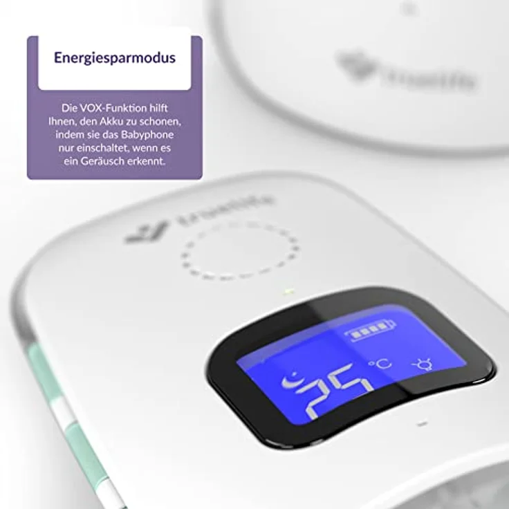 TrueLife Babyphone NannyTone VM3, Reichweite bis 300 m in Gebäuden, 2-tlg. Set, Bidirektionale Signalübertragung, Langlebige wiederaufladbare Batterie – Bild 7