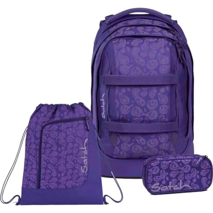 Satch Pack Schulrucksack Set 3tlg. inkl. Schlamperbox und Sportbeutel, 30 Liter Volumen, 3D Soft-Mesh Rückensystem, Bright Faces – Bild 1