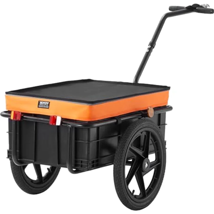 VEVOR Fahrradanhänger, Transportanhänger mit 40 kg Tragkraft, faltbar, wasserdichte Abdeckung, Universalkupplung, 40,6 cm Räder, passend für 640-711 mm Fahrradräder – Bild 9