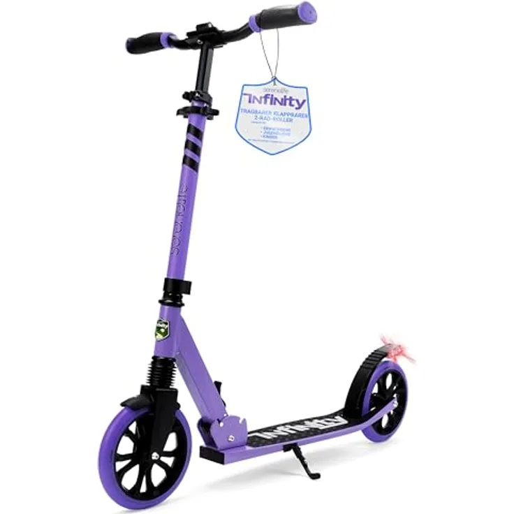 SereneLife Cityroller, klappbar & höhenverstellbar, Unisex-Tretroller für Kinder & Erwachsene, Big Wheel Scooter bis 120 kg belastbar, 8-9 Zoll Räder