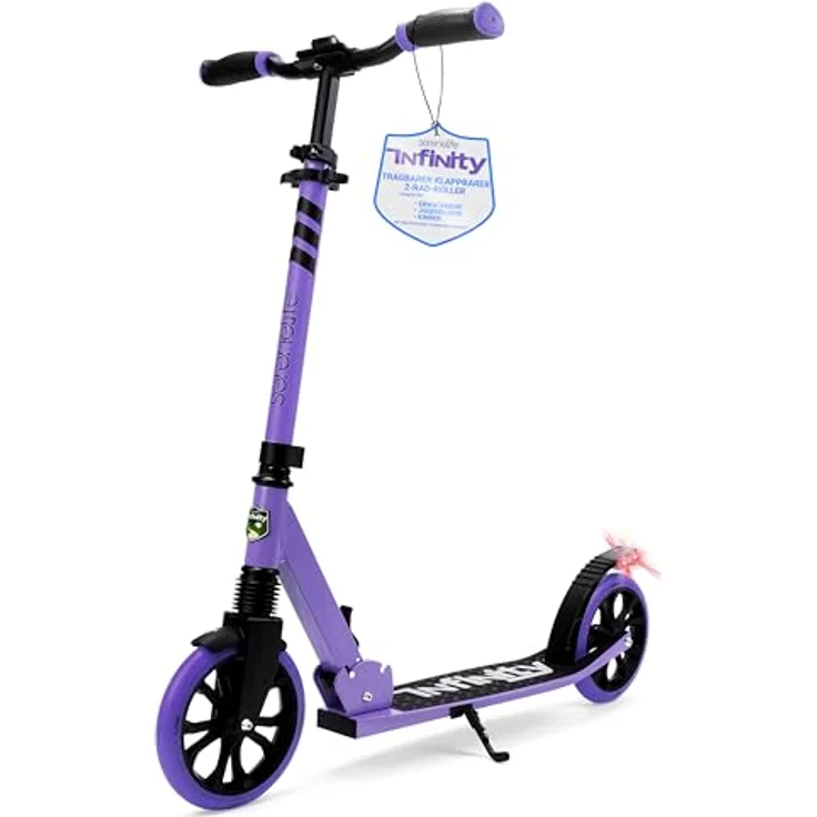 SereneLife Cityroller, klappbar & höhenverstellbar, Unisex-Tretroller für Kinder & Erwachsene, Big Wheel Scooter bis 120 kg belastbar, 8-9 Zoll Räder – Bild 1