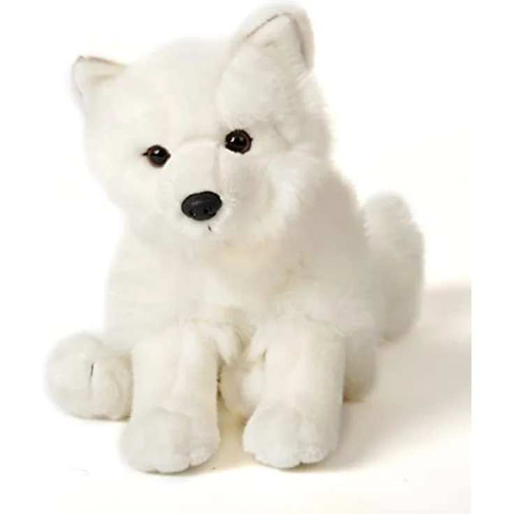 Uni-Toys - Polarfuchs, sitzend - 23 cm (Höhe) - Plüsch-Fuchs, Schneefuchs - Plüschtier, Kuscheltier – Bild 2