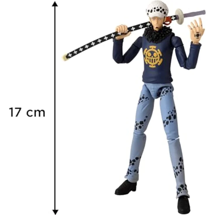 BANDAI Anime Heroes One Piece Trafalgar Law Figur, 17 cm, Gelenkfigur mit Zubehör und 16 Gelenkpunkten, offizielle Lizenz für Kinder ab 4 Jahren – Bild 3