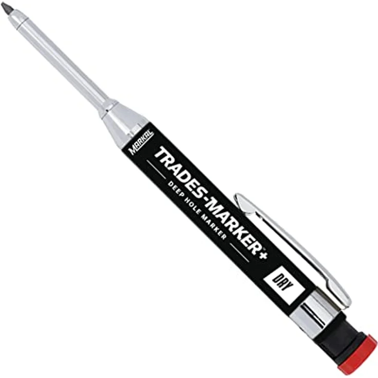 Markal Trades-Marker, Trockener Metallstift mit Kern, inkl. 1 Bleistift und 6 Graphitkernen – Bild 2