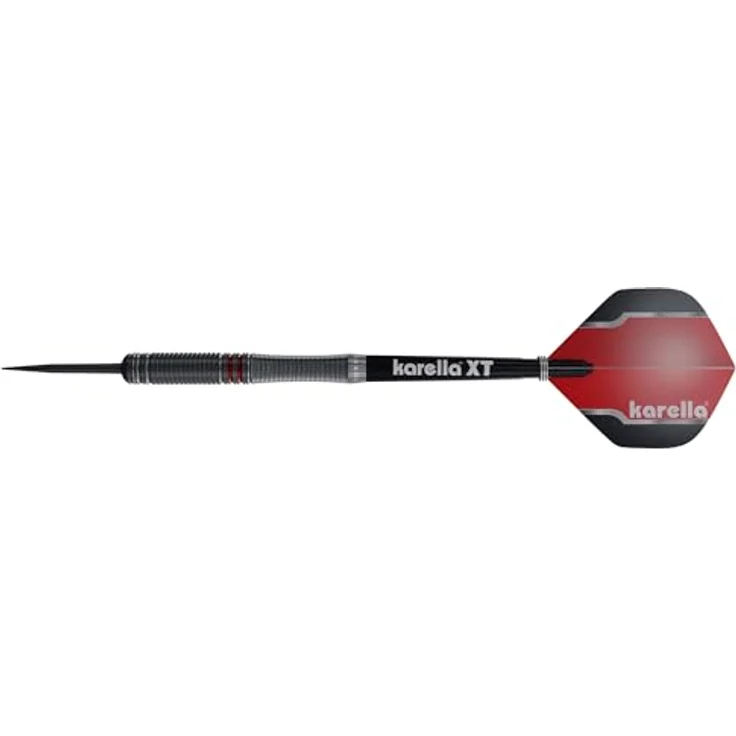 Karella Steeldart "Fighter", schwarz, 24 g, aus 90% Tungsten mit zwei Griffzonen und Karella XT Shafts – Bild 3