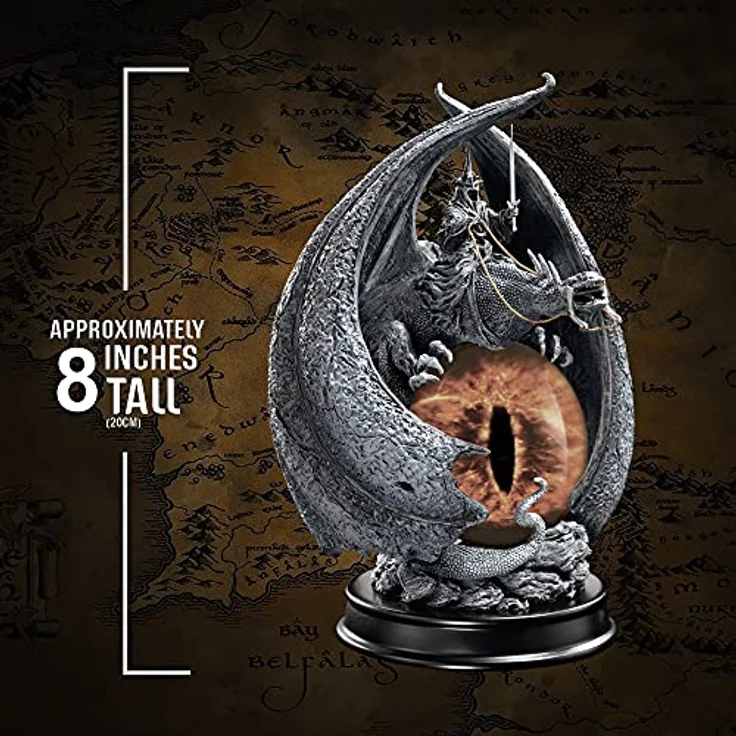 Noble Collection Herr der Ringe Statue Die Wut des Hexenkönigs, 20 cm, Zinn mit echtem Textilzügel und schwarzem Auge – Bild 2