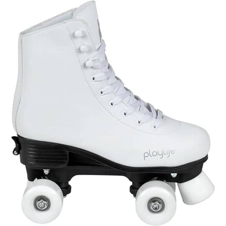 Playlife Roller Skates Classic White, größenverstellbar, Weiß für Kinder, 54mm/80A Rollen, ABEC 5 Kugellager, Art. nr.: 880244 – Bild 2