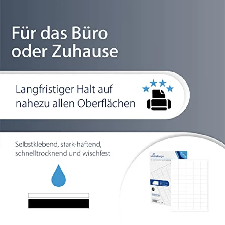 MediaRange Universal-Etiketten, stark haftend, 38.1x21.2mm, weiß, 3.250 Etiketten – Bild 4
