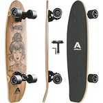 Apollo Mini-Longboard | Midi Cruiser als Komplett-Board, 70cm (30x8) | wendiges Kick Tail Mini Longboard aus Holz im Vintage Skateboard-Style | Longboard Erwachsene mit High Speed ABEC 9 Kugellagern