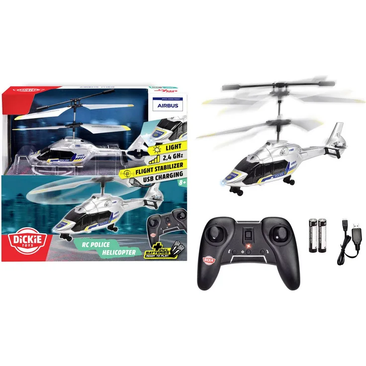 Dickie Toys RC Police Helicopter, RTR, mit Licht- und Soundeffekten, blau