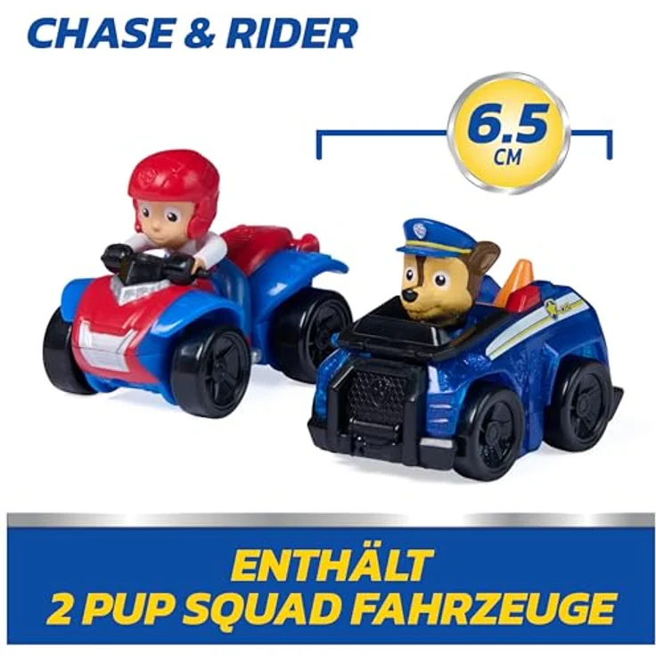 Paw Patrol PAW Pup Squad Launcher 2-Pack, inklusive Chase & Ryder, 6 cm Pup Squad Racers mit Schlüssel-Schloss Aufbewahrung – Bild 5