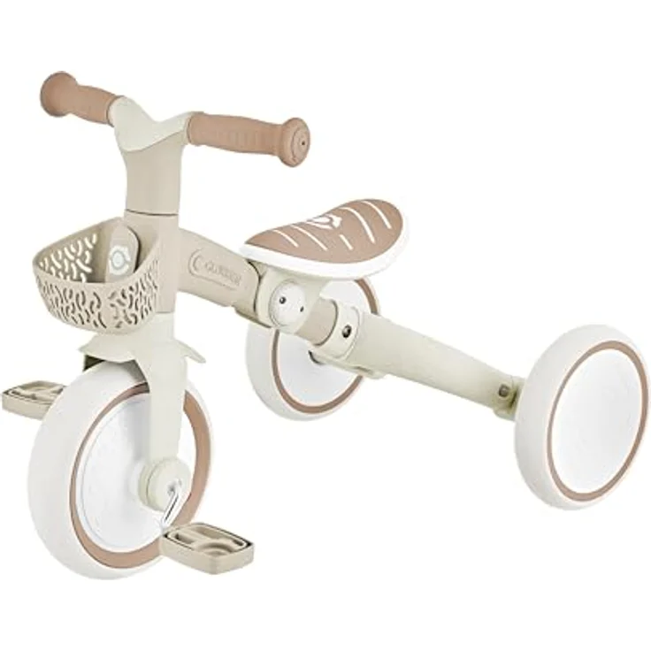 GLOBBER Learning Trike 3in1 Plus, Dreirad und Laufrad für Kinder, höhenverstellbarer TPR-Sattel, 8/7 Zoll, Taupe – Bild 3