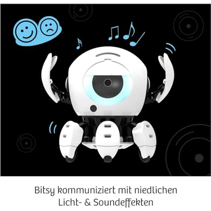 KOSMOS 617424 Bitsy, Roboter für Kinder, interaktives Spielzeug mit Sound-Klicker, mehrsprachige Anleitung, Experimentierkasten ab 8-12 Jahre – Bild 4