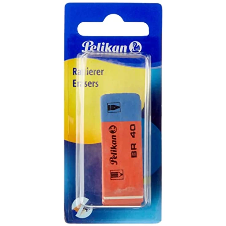 Pelikan 619932 BR40/2/B Radierer aus Kautschuk Verpackung, 2 Stück – Bild 1