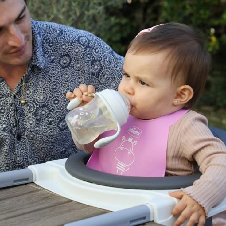 Chicco Transition Trinklernbecher, auslaufsicherer 200ml Becher mit ergonomischer Silikontülle und doppeltem Anti-Kolik-Ventil, BPA-frei, grau, 4+ M – Bild 2