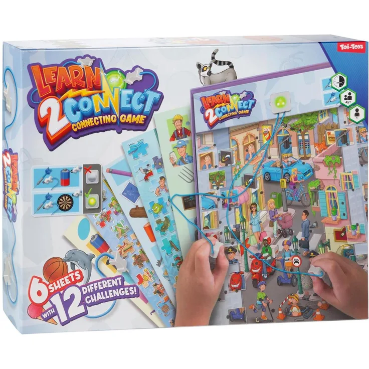 Toi-Toys Elektronisches Lernspiel „Verbinden Verbinden“, für Kinder 4-6 Jahre, fördert kognitive Fähigkeiten und Hand-Augen-Koordination, batteriebetrieben